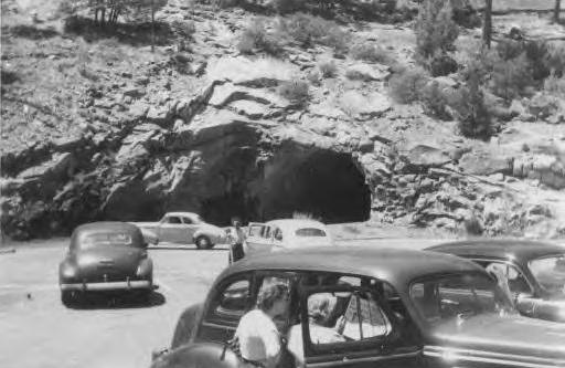 Car tunnel at Yosemite. c1946