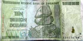 10 triliun dollar Zimbabwe