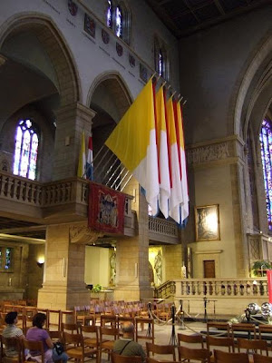 flags in cathedral