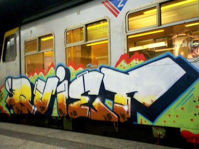 Quiet train graffiti artist