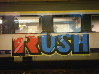 Rush crew graffiti on trains