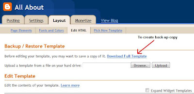 Download back-up copy template