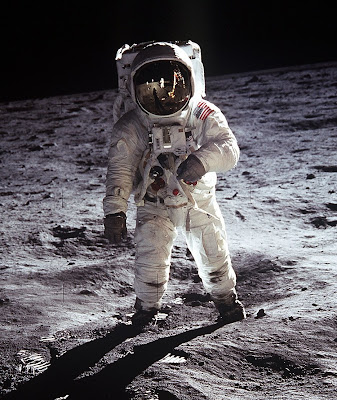 Buzz Aldrin sur la Lune au cours de la mission Apollo 11. Document NASA.