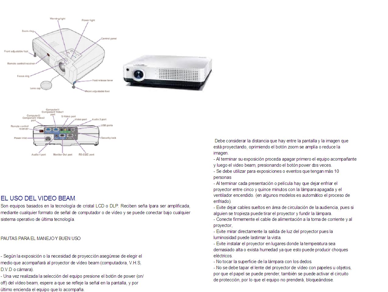 tecnologia de la informacion y la comunicacion VIDEO BEAM