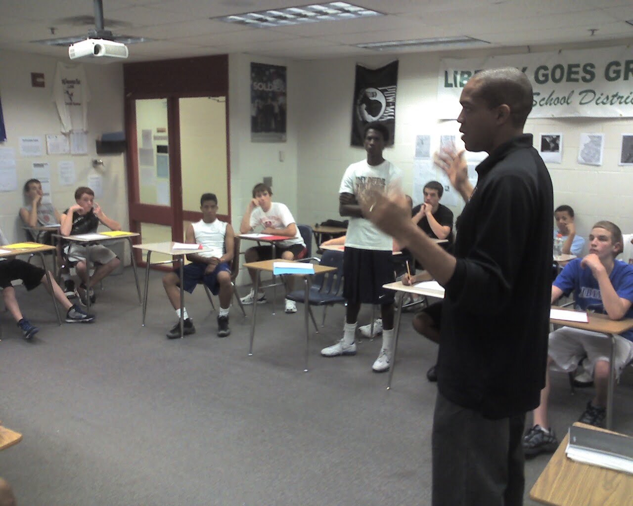 Liberty (MO) Men's Basketball Coach Johnson of Princeton Visits With Jays