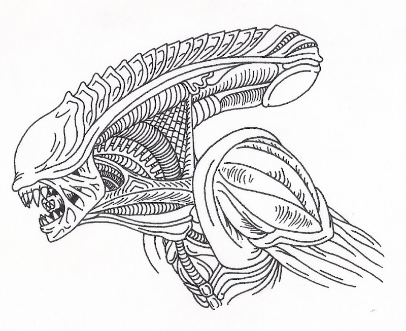 Alien Queen Coloring Pages : Alien Coloring Book Pages Available for