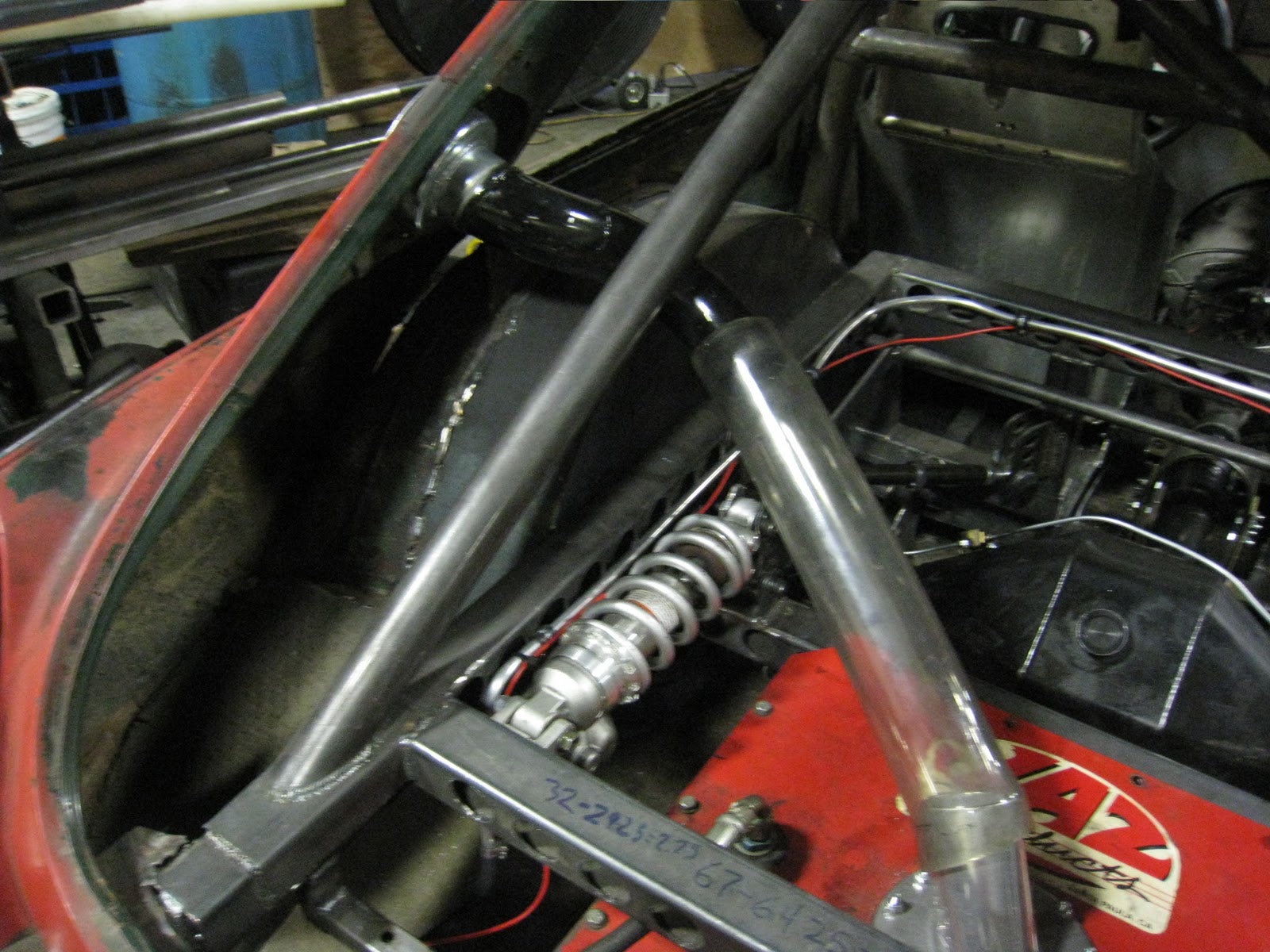 V8 Powered MGBGT Moving the roll cage