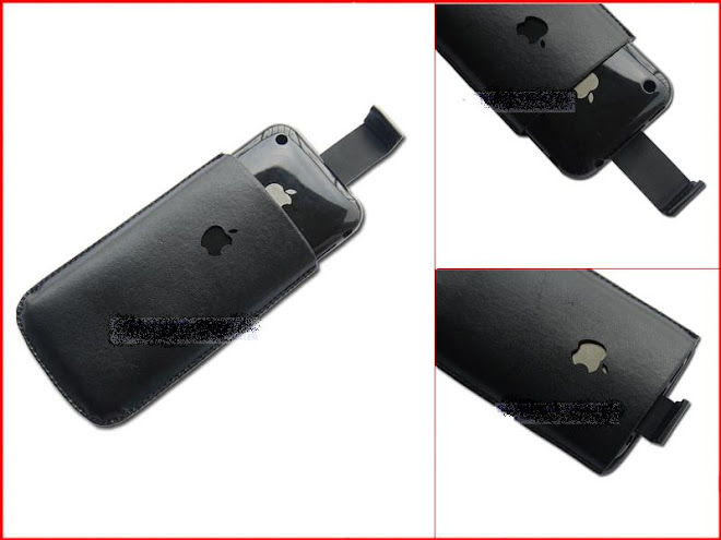 ipod/iphone black leather case