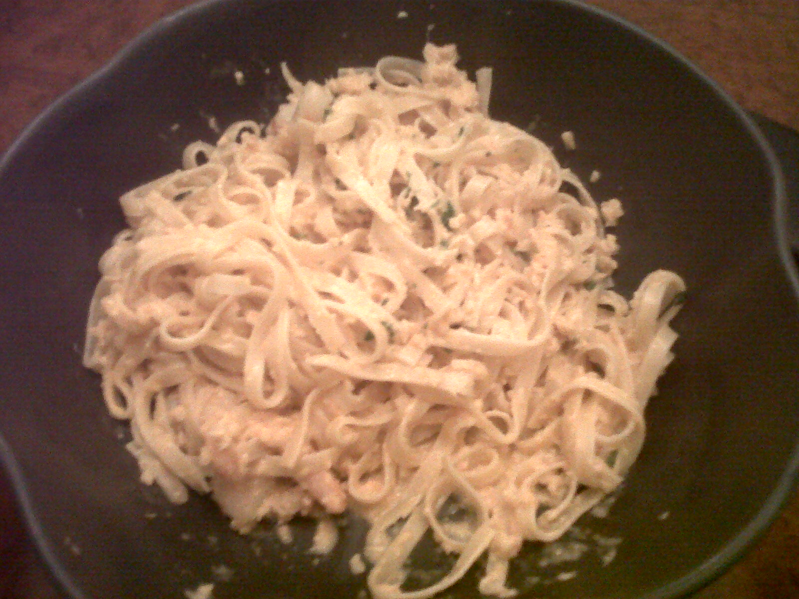 The Cast Iron Crook Pink Shrimp Sauce with Fettuccine