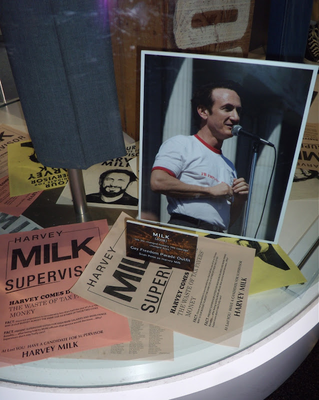 Milk gay pride film outfit and prop literature