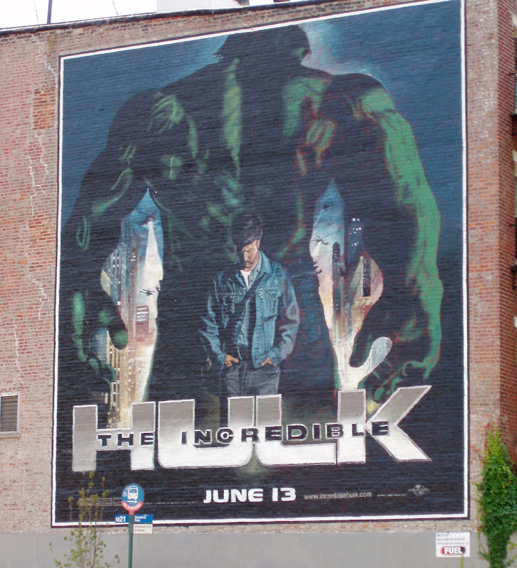 The Incredible Hulk movie wall mural in New York