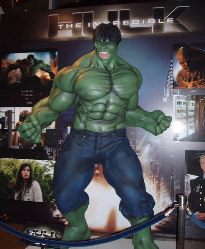 The Incredible Hulk movie replica in ArcLight Hollywood cinema foyer