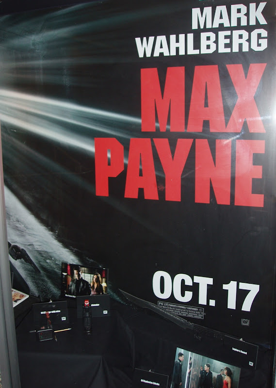 Max Payne film props on display at the Cinerama Dome