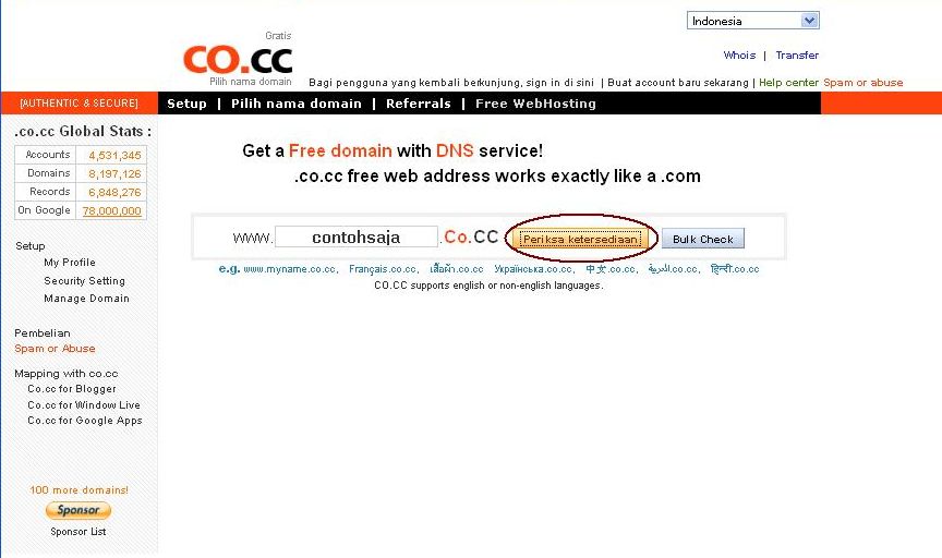 DESIGN INTERIOR Cara Mendapatkan Domain Gratis Di co.cc