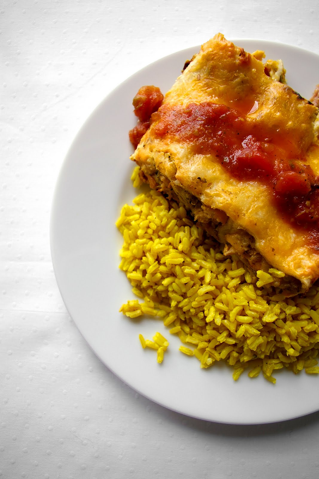 These Peas are Hollow Grilled Chicken and Veggie Enchiladas