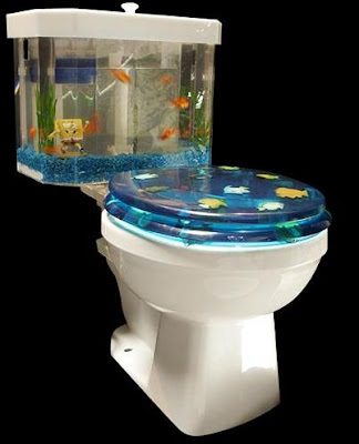 heard about toilet bowl with fish tanks, but this is the first time 