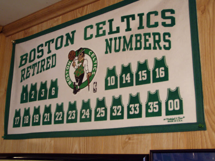 Celtics Banner Retired Jersey Numbers