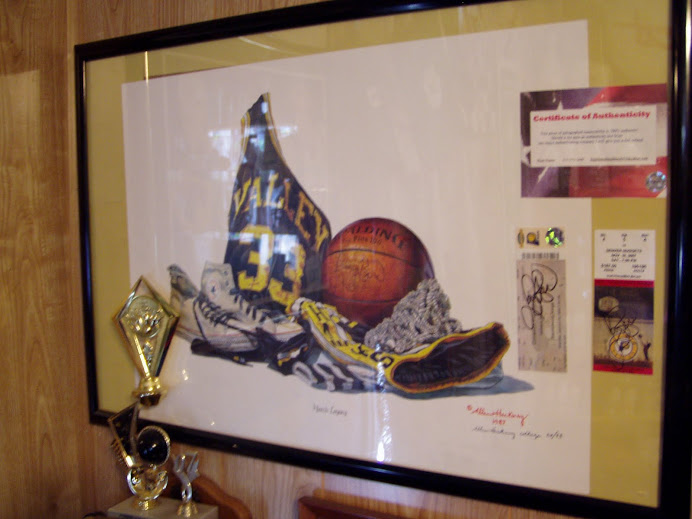 Larry Bird litho + auto Pacers tickets