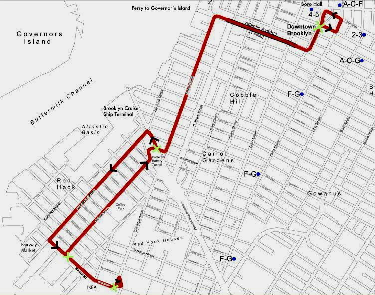 mcbrooklyn Proposed Brooklyn Trolley Route From Red Hook to Downtown