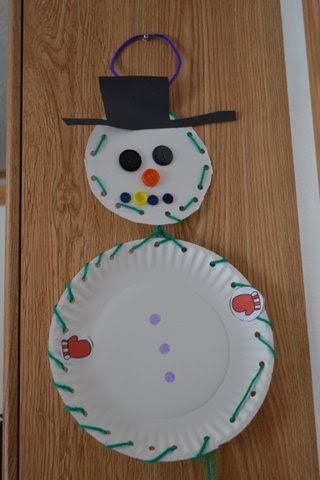 The Active Toddler: Snowman Craft & Lacing Activity