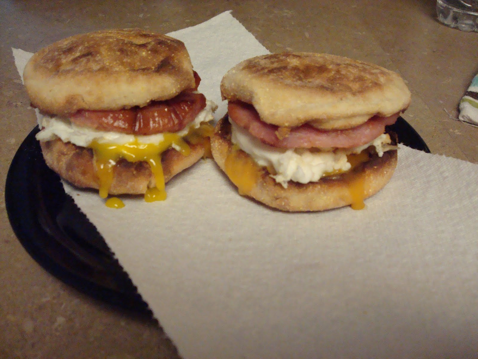 menu managed Ham and Egg English Muffins