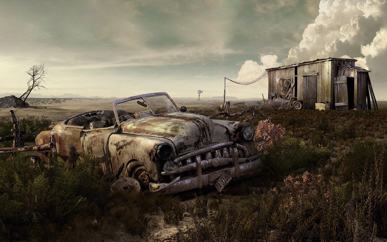 Abandoned Car | Art Wallpaper