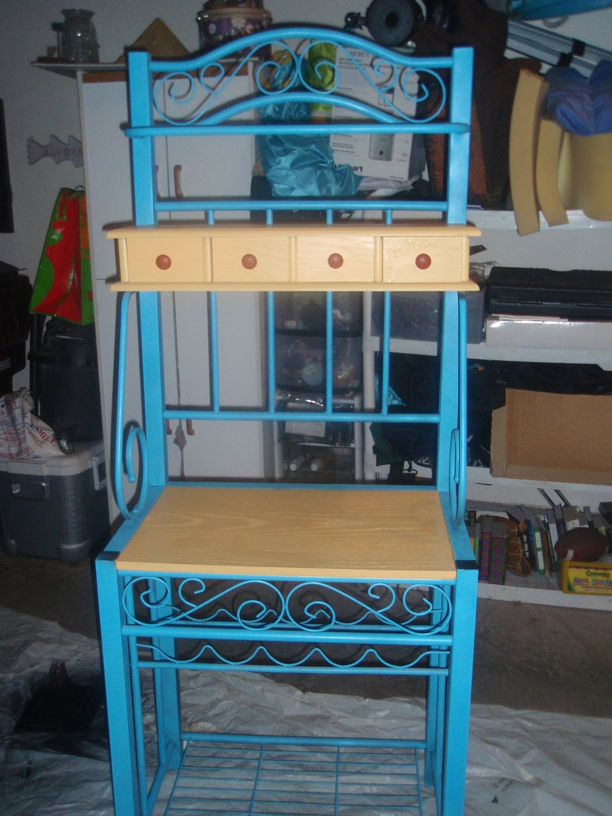 Black Crow Designs Bakers Rack to Desk