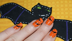 bat nail halloween nails bats happy designs dots orange