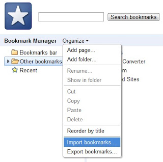 import saved bookmark
