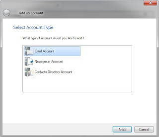 select email account type