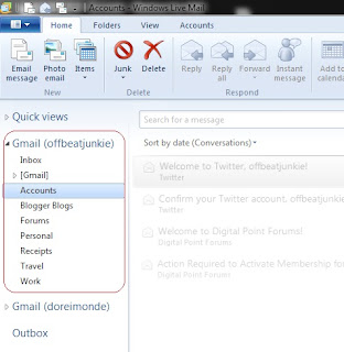 Gmail to Windows Live Mail 2011 accessed