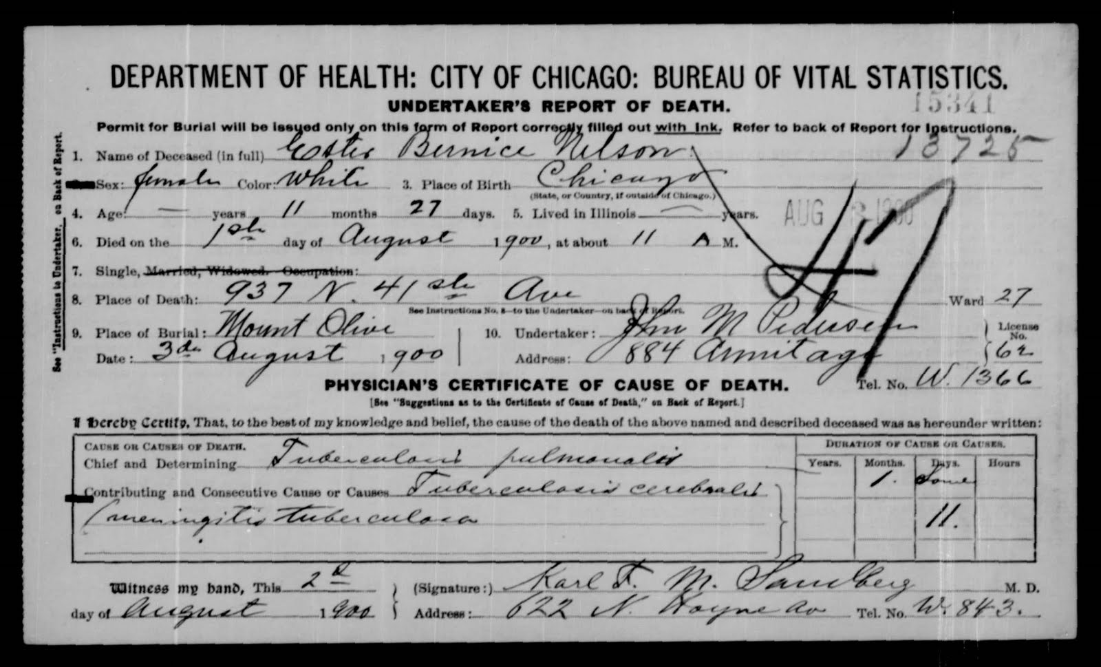Ester (or Esther) Bernice Nelson death