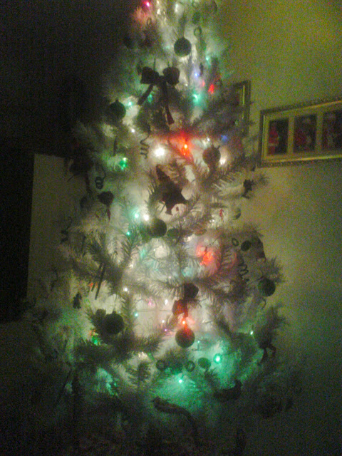 White Christmas Tree with Lights.