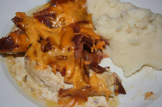 Not a good picture, but this Bacon and Cheese Chicken is seriously one of the best things I've ever eaten. Trust me -- this sauce and marinade combo will win you over!
