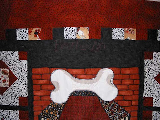 Dog Panel Quilt with custom quilting by Angela Huffman - QuiltedJoy.com