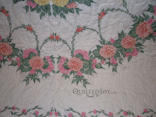 Cross Stitch Quilt with allover meander, quilting by Angela Huffman - QuiltedJoy.com
