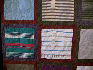 Memorial T-Shirt for a Beloved Father, quilted by Angela Huffman - QuiltedJoy.com