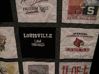 T-Shirt Quilt for a UofL fan by Angela Huffman - QuiltedJoy.com