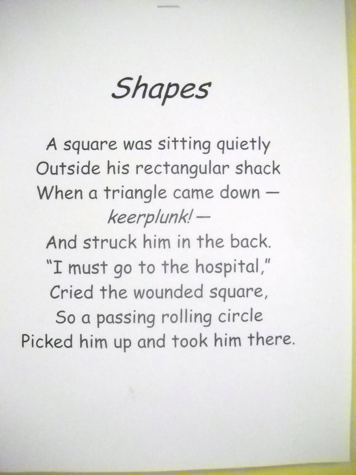 Mrs. Wood's Kindergarten Class: Shapes