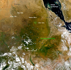 Satellite image of Ethiopia