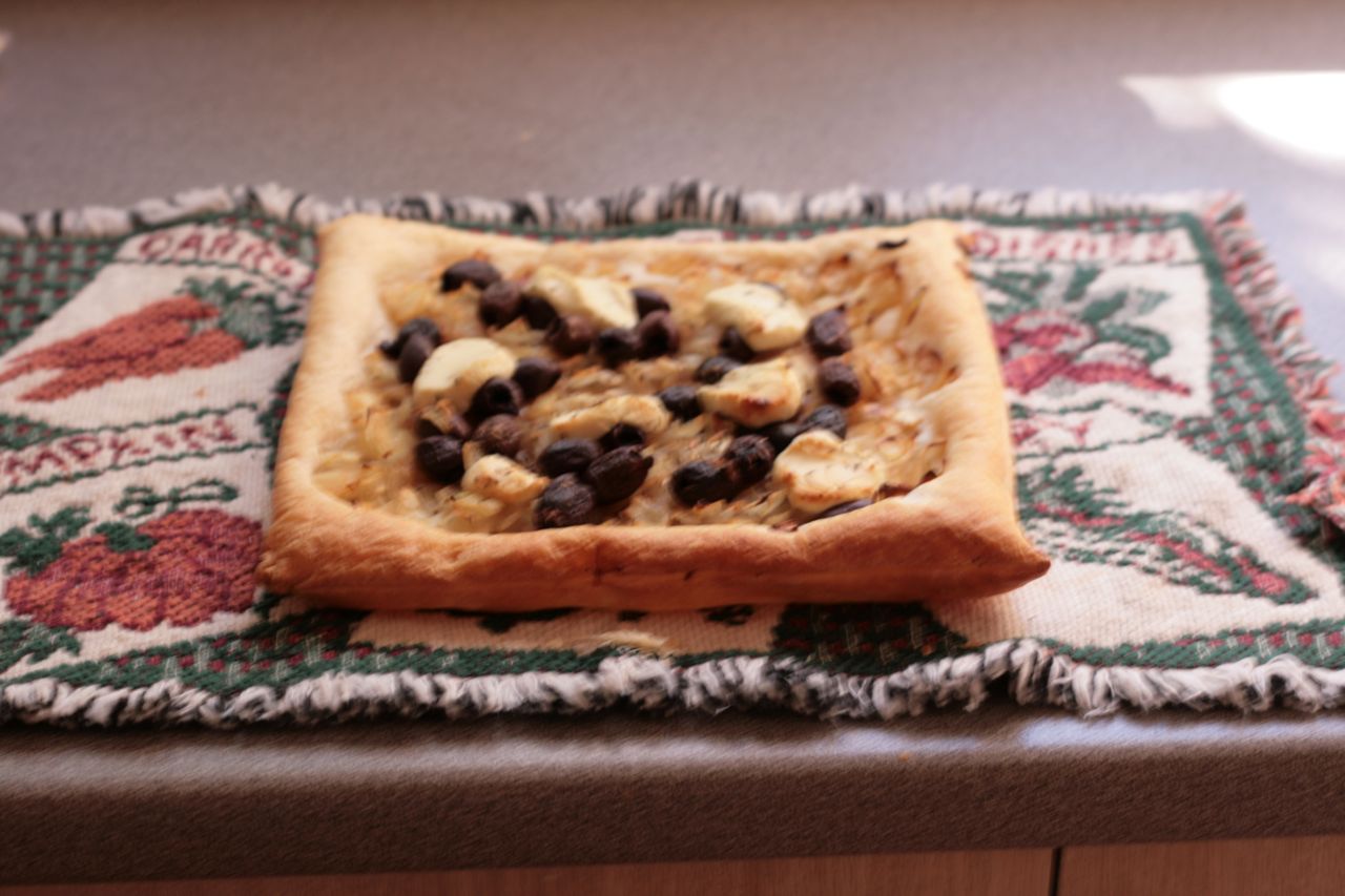 My Cooking Experiments Caramelised Onion, Olive and Goat's Cheese Tart