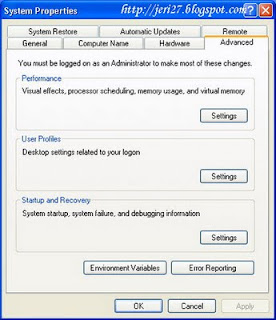 System Properties Windows XP