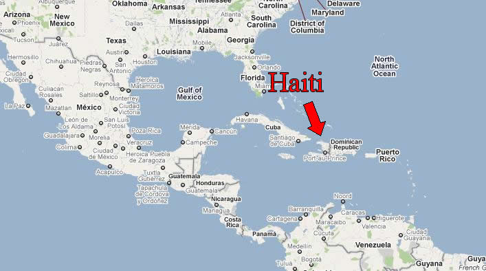 The location map of haiti below highlights the geographical position of hai...