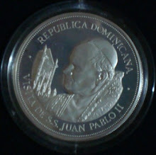 Moneda de 25 pesos de 1979, visita del papa Juan Pablo II a Santo Domingo