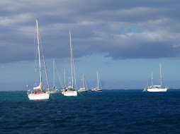 Boats being blown around in the anchorage