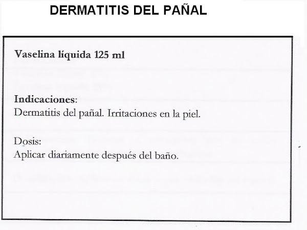 Fórmula Magistral . Dermatitis del pañal.