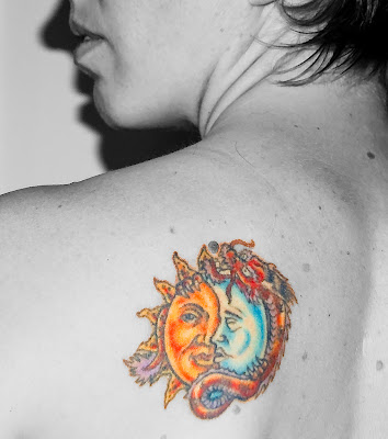 sun, moon and dragon tattoo