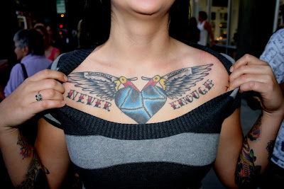 Never Enough Text and Wings Tattoo