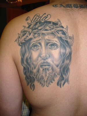 tattoos back. Jesus Face Tattoo, Back