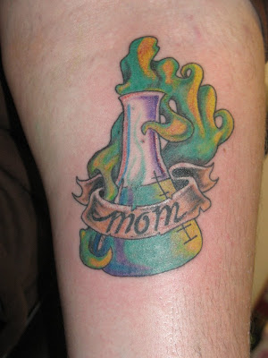 Mom Text Tattoo in a bottle